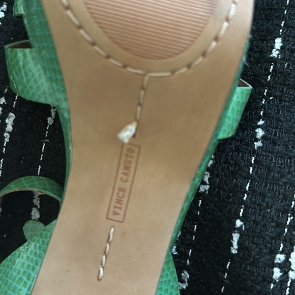 Vince Camuto platform sandal heel teal color - Picture 7 of 8